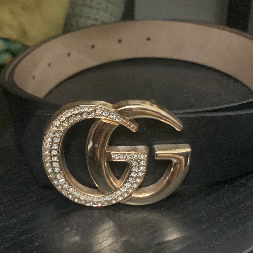 Black Belt with faux diamonds & gold hardware.